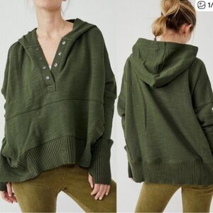Free people honey dove hoodie in green
